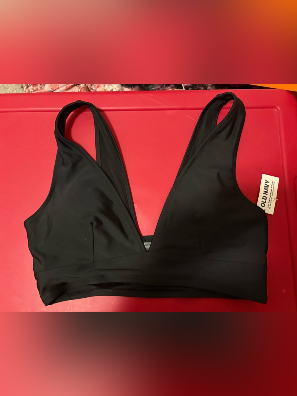 Old Navy Black V-Neck Bikini Top